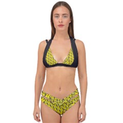 Gilet Jaune Pattern Yellowvests Cowcow Gilet Jaune Pattern Funny Yellow Vests Double Strap Halter Bikini Set by snek