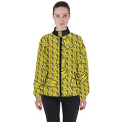 Gilet Jaune Pattern Yellowvests Cowcow Gilet Jaune Pattern Funny Yellow Vests Women s High Neck Windbreaker by snek