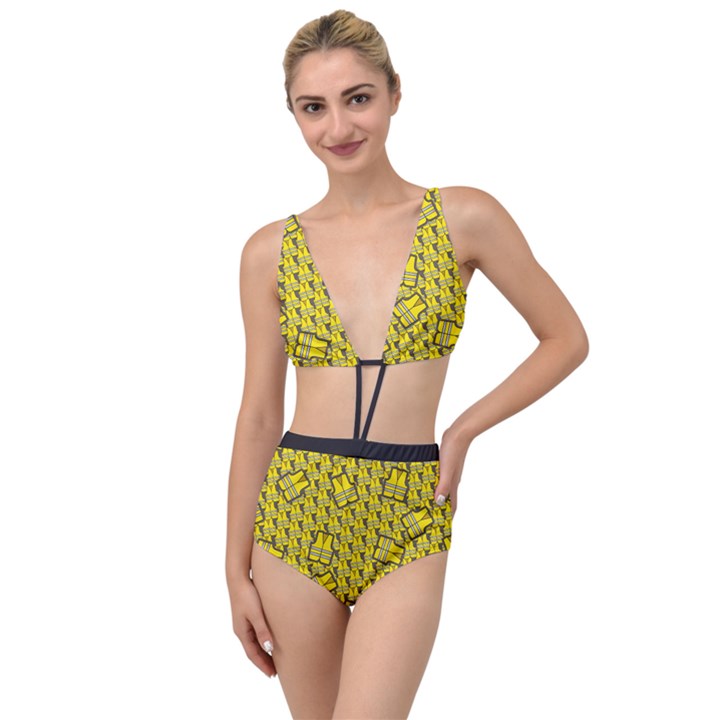 Gilet Jaune Pattern Yellowvests Cowcow Gilet Jaune Pattern Funny Yellow Vests Tied Up Two Piece Swimsuit