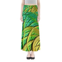 Patterns Green Yellow String Full Length Maxi Skirt