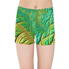 Patterns Green Yellow String Kids  Sports Shorts