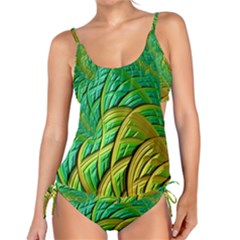 Patterns Green Yellow String Tankini Set