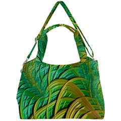 Patterns Green Yellow String Double Compartment Shoulder Bag