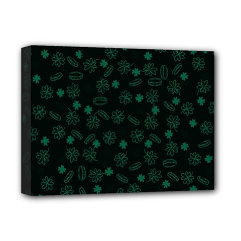 St Patricks Day Pattern Deluxe Canvas 16  X 12  (stretched)  by Valentinaart