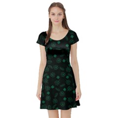 St Patricks Day Pattern Short Sleeve Skater Dress by Valentinaart