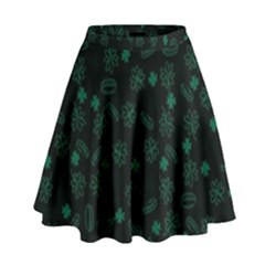 St Patricks Day Pattern High Waist Skirt by Valentinaart