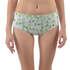 St Patricks Day Pattern Reversible Mid-waist Bikini Bottoms by Valentinaart