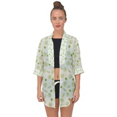 St Patricks Day Pattern Open Front Chiffon Kimono by Valentinaart