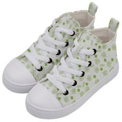 St Patricks Day Pattern Kids  Mid-top Canvas Sneakers by Valentinaart