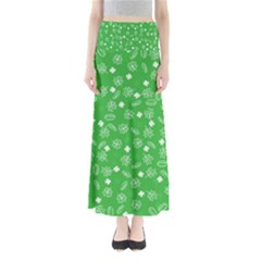 St Patricks Day Pattern Full Length Maxi Skirt by Valentinaart