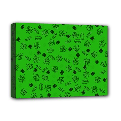 St Patricks Day Pattern Deluxe Canvas 16  X 12  (stretched)  by Valentinaart