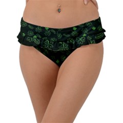 St Patricks Day Pattern Frill Bikini Bottom by Valentinaart