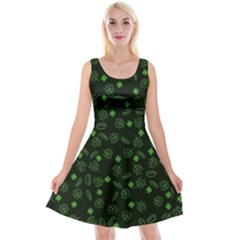 St Patricks day pattern Reversible Velvet Sleeveless Dress