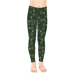 St Patricks Day Pattern Kids  Legging by Valentinaart