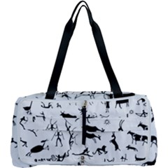 Petroglyph Runic Cavemen Nordic Black Paleo Drawings Pattern Multi Function Bag