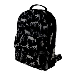 Petroglyph Nordic Beige And Black Background Petroglyph Nordic Beige And Black Background Flap Pocket Backpack (large) by snek