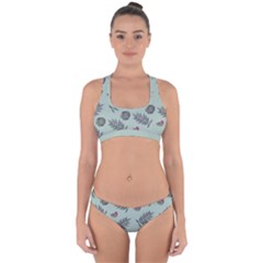Tropical Pattern Cross Back Hipster Bikini Set by LoolyElzayat