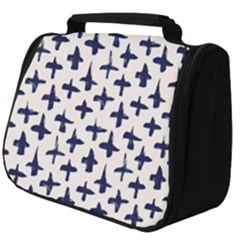 Pattern Ink Blue Navy Crosses Grunge Flesh And Navy Pattern Ink Crosses Grunge Flesh Beige Background Full Print Travel Pouch (big) by genx