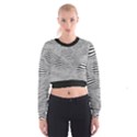 Retro Psychedelic Waves pattern 80s Black and White Cropped Sweatshirt View1