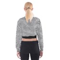 Retro Psychedelic Waves pattern 80s Black and White Cropped Sweatshirt View2