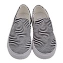 Retro Psychedelic Waves pattern 80s Black and White Women s Canvas Slip Ons View1