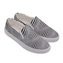 Retro Psychedelic Waves pattern 80s Black and White Women s Canvas Slip Ons View3