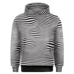 Retro Psychedelic Waves Pattern 80s Black And White Men s Overhead Hoodie by genx