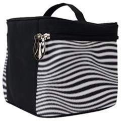 Retro Psychedelic Waves Pattern 80s Black And White Make Up Travel Bag (big) by genx