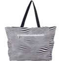 Retro Psychedelic Waves pattern 80s Black and White Simple Shoulder Bag View3