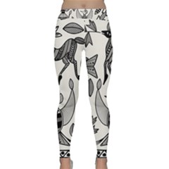 African Senufo Korhogo Tribal Ethnic Art Elements Vector Classic Yoga Leggings by BluedarkArt