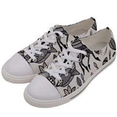 African Senufo Korhogo Tribal Ethnic Art  Women s Low Top Canvas Sneakers by BluedarkArt