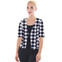 Black And White Diamonds Cropped Button Cardigan View1