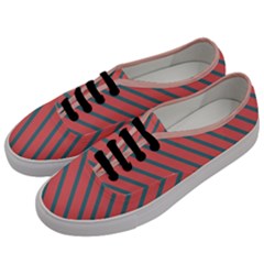 Living Coral Diagonal Stripes Men s Classic Low Top Sneakers by LoolyElzayat