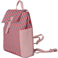 Living Coral Diagonal Stripes Buckle Everyday Backpack by LoolyElzayat