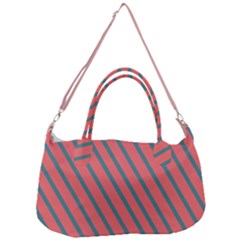 Living Coral Diagonal Stripes Removal Strap Handbag by LoolyElzayat