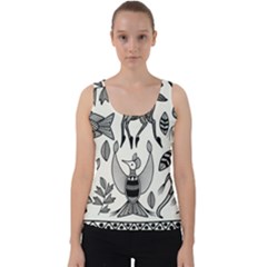 African Senufo Korhogo Tribal Ethnic Art  Velvet Tank Top