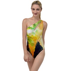 Forest Trees Nature Wood Green To One Side Swimsuit by Pakrebo