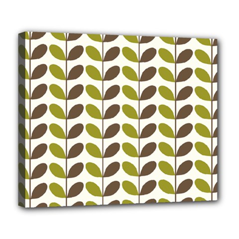 Leaf Plant Pattern Seamless Deluxe Canvas 24  X 20  (stretched)