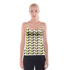 Leaf Plant Pattern Seamless Spaghetti Strap Top