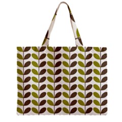 Leaf Plant Pattern Seamless Zipper Mini Tote Bag