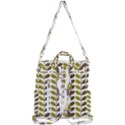 Leaf Plant Pattern Seamless Crossbody Backpack View3