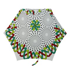 Round Star Colors Illusion Mandala Mini Folding Umbrellas