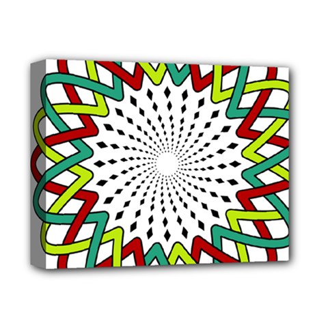 Round Star Colors Illusion Mandala Deluxe Canvas 14  X 11  (stretched)