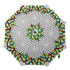 Round Star Colors Illusion Mandala Hook Handle Umbrellas (small)