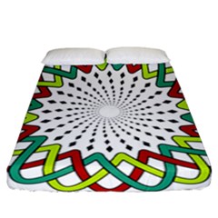 Round Star Colors Illusion Mandala Fitted Sheet (california King Size)