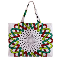 Round Star Colors Illusion Mandala Zipper Mini Tote Bag