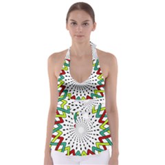 Round Star Colors Illusion Mandala Babydoll Tankini Top by Mariart