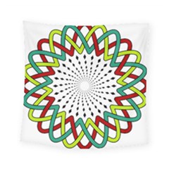 Round Star Colors Illusion Mandala Square Tapestry (small)