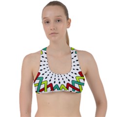 Round Star Colors Illusion Mandala Criss Cross Racerback Sports Bra by Mariart