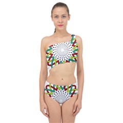 Round Star Colors Illusion Mandala Spliced Up Two Piece Swimsuit by Mariart